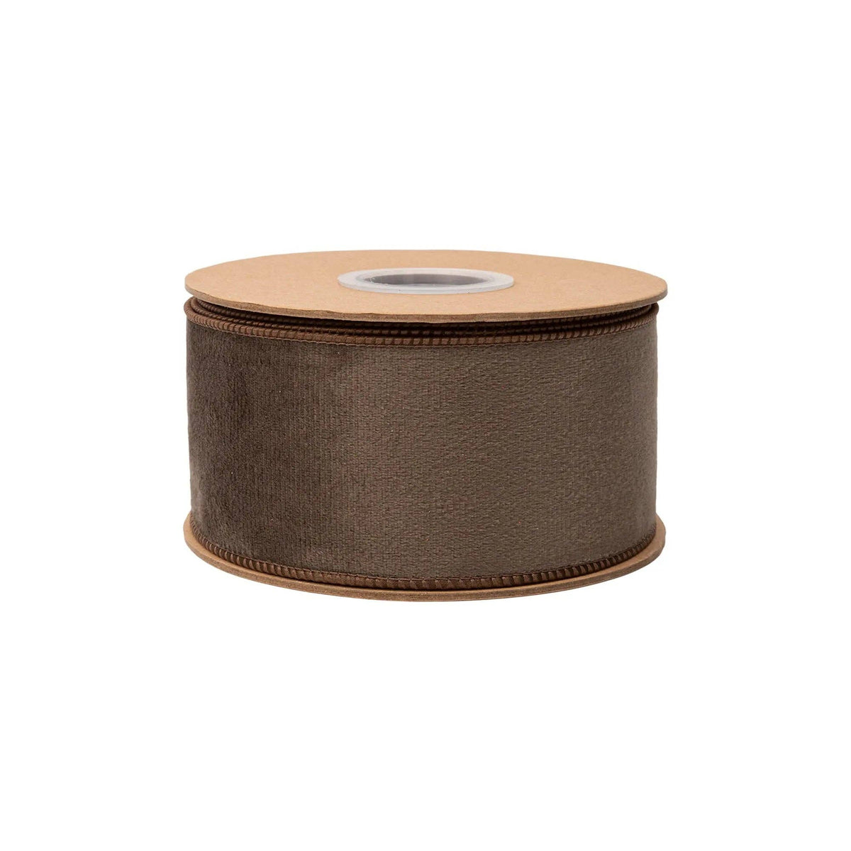 2 1/2" Reversible Classic Velvet Wired Ribbon | Brown w/ Brown Shimmer Backing | 10 Yard Roll