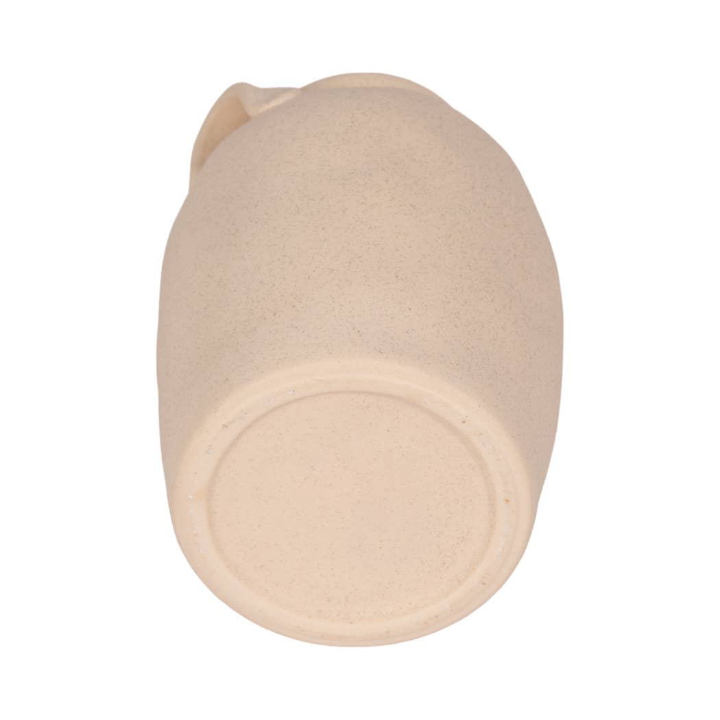 Ceramic Textured Vase with Handles - Ivory, 8 in.