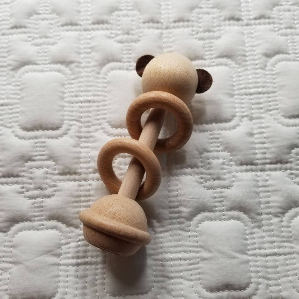 Bear Wooden Baby Rattle