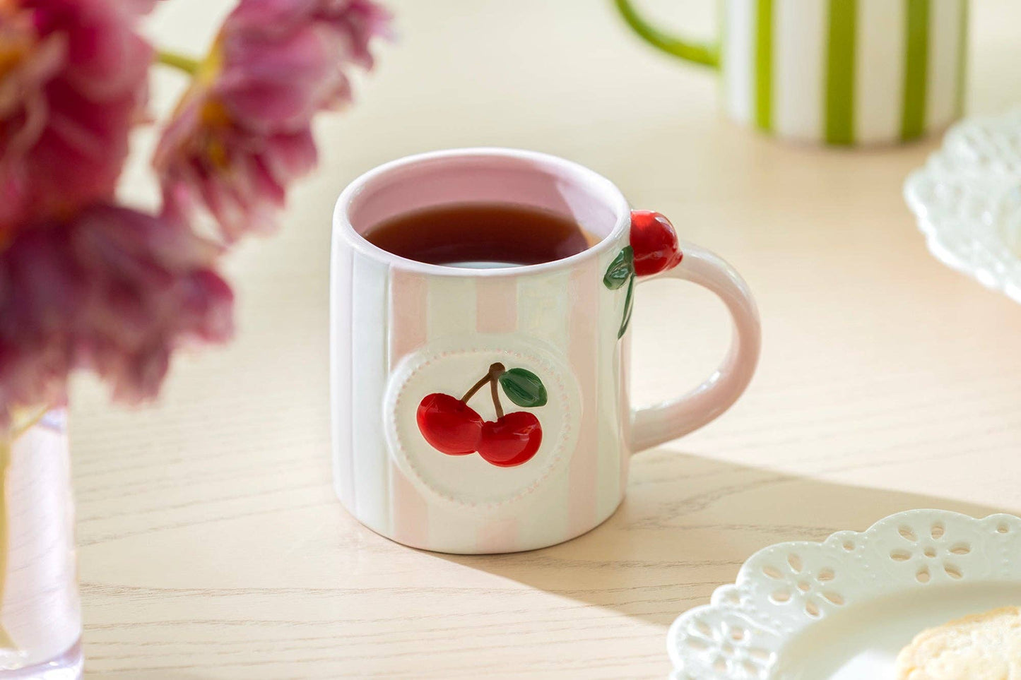 Cherry Pink 14oz Stripe Mug