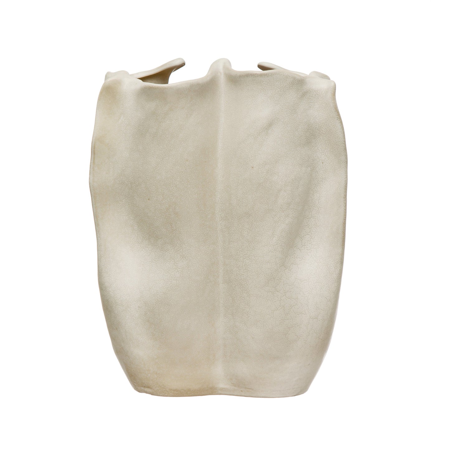 Stoneware Organic Shaped Vase, Cream Color