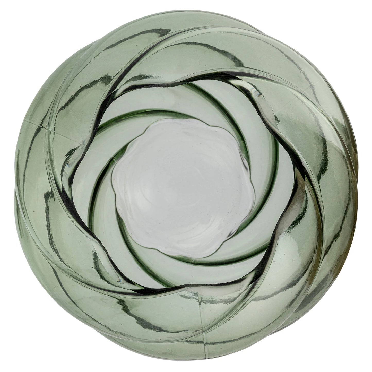 Twisted Glass Vase, Green