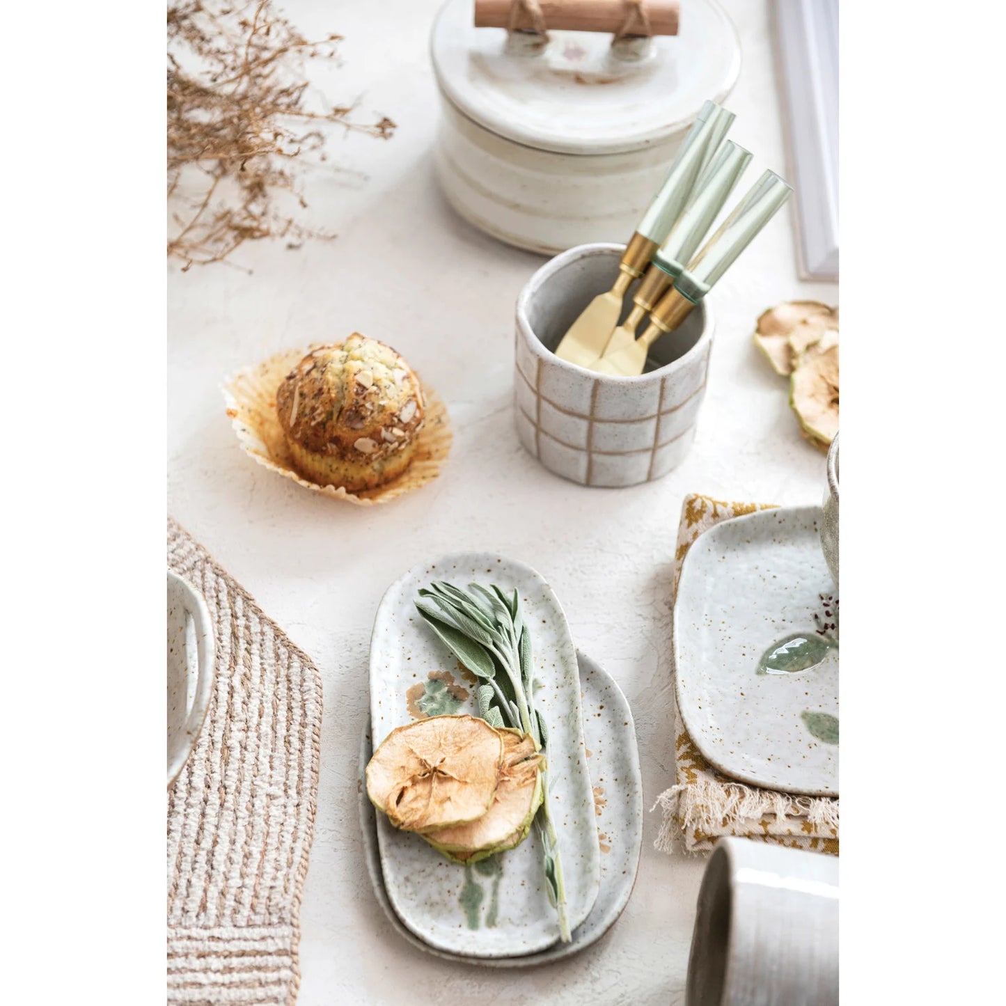 Hand-Painted Stoneware Plate, Reactive Glaze, 3 Styles (Each One Will Vary)