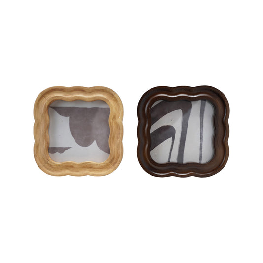 Scalloped Photo Frame, 2 Colors (4" x 4" Photo) (Hangs or Sits)