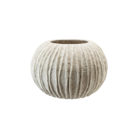 Textured Composite Resin Planter/Vase, Antique White
