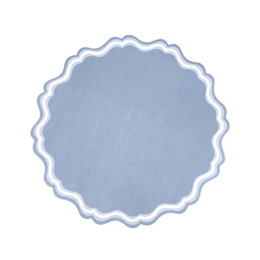 Blue Dusty Fancy Scallop Paper Placemats