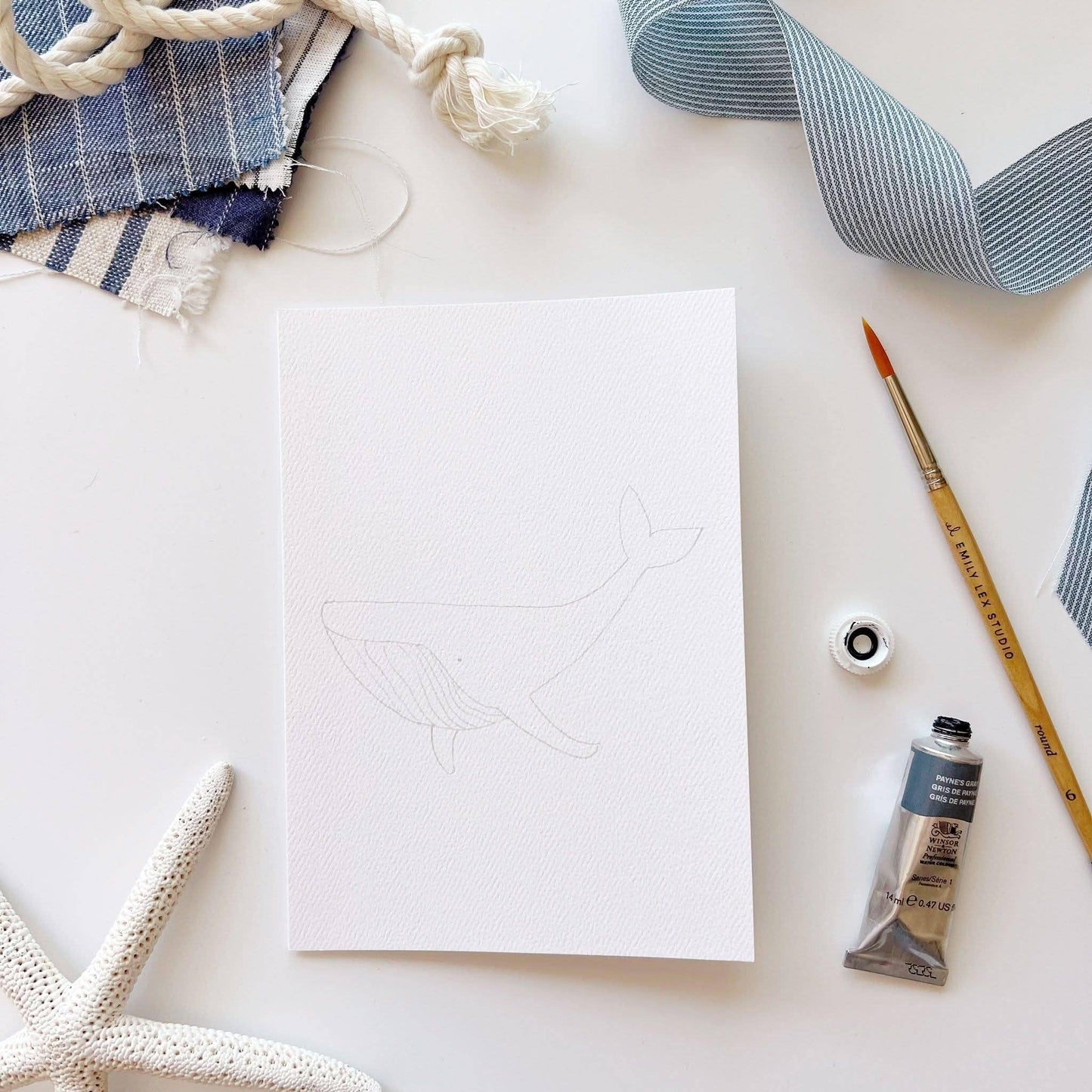 Seaside paintable watercolor notecard set