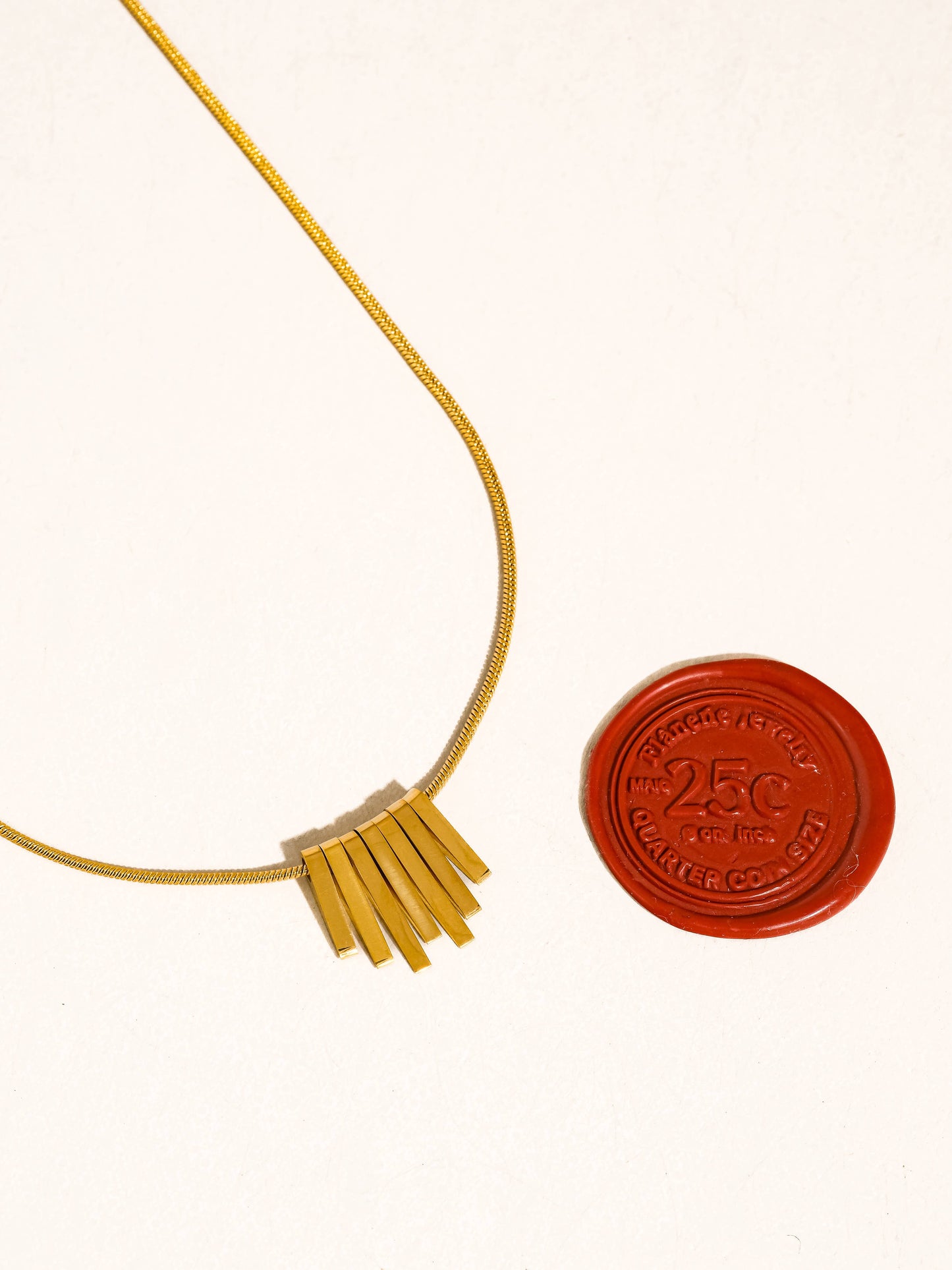 Lorraine 18K Gold Non-Tarnish Minimalist Bar Necklace: Yellow Gold