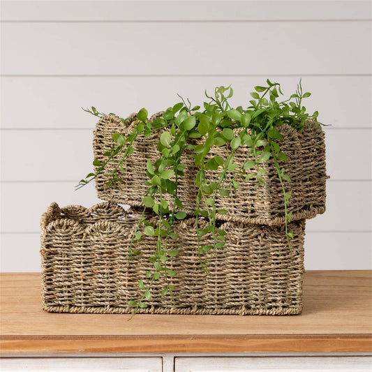 Scalloped Edge Seagrass Baskets