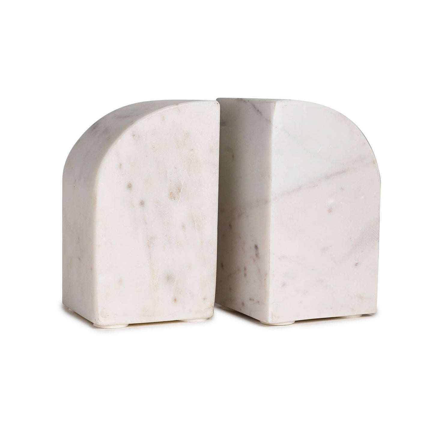 Set of 2 White Marble Bookends