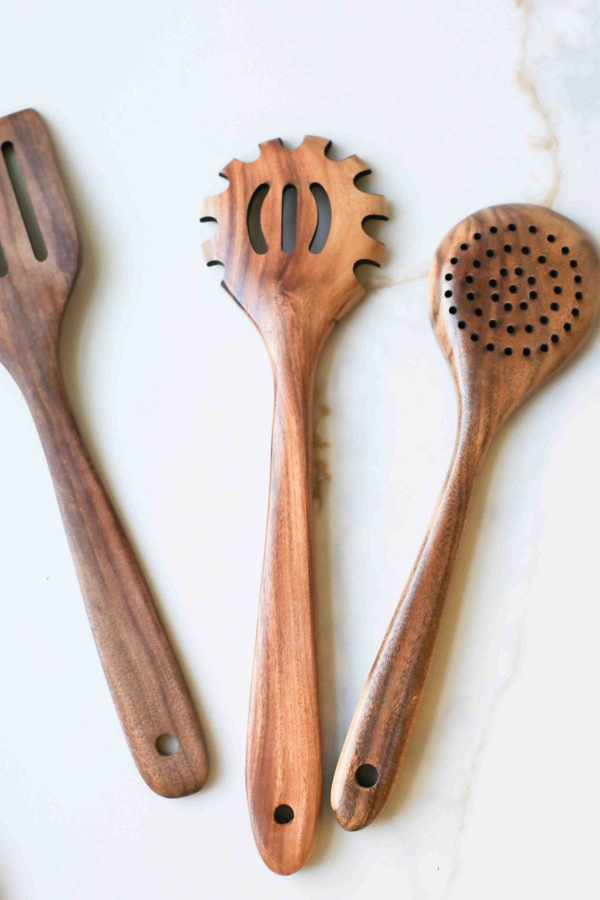 Teak Wood Long Handle Spoon: B