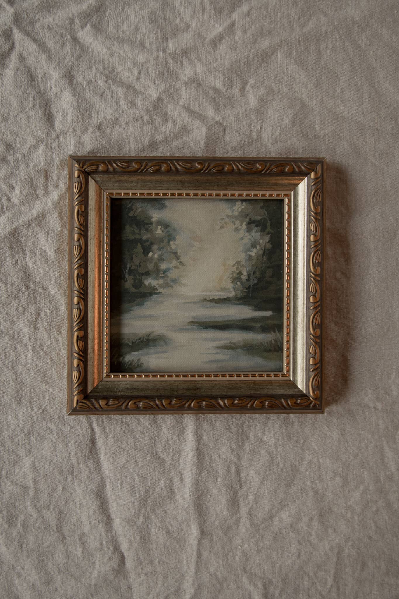 Antique Style Framed Art Print -Landscape- "Reeds of Dew"