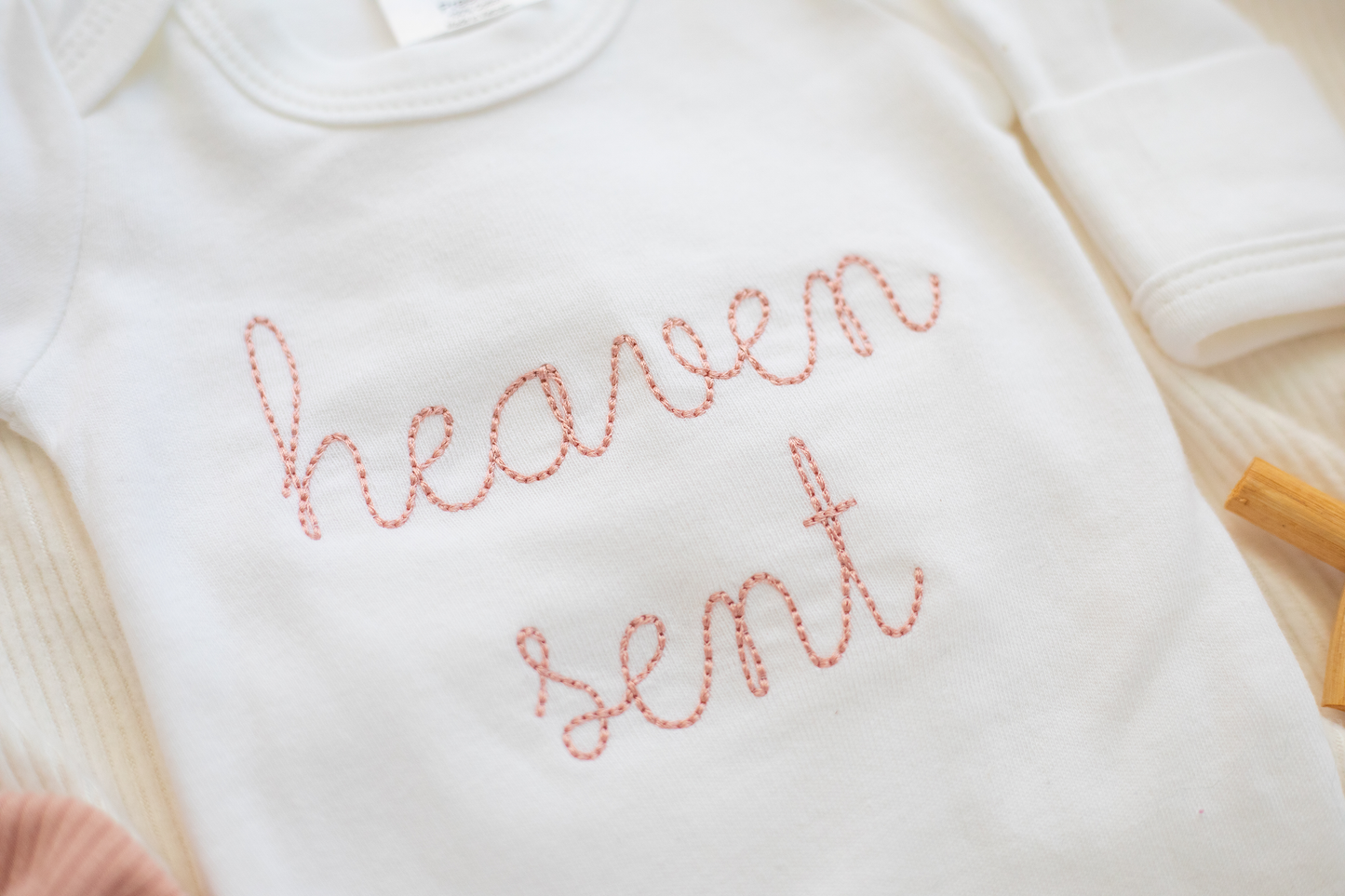 Baby Girl Romper | Heaven Sent Pink: Newborn / Romper and Bow