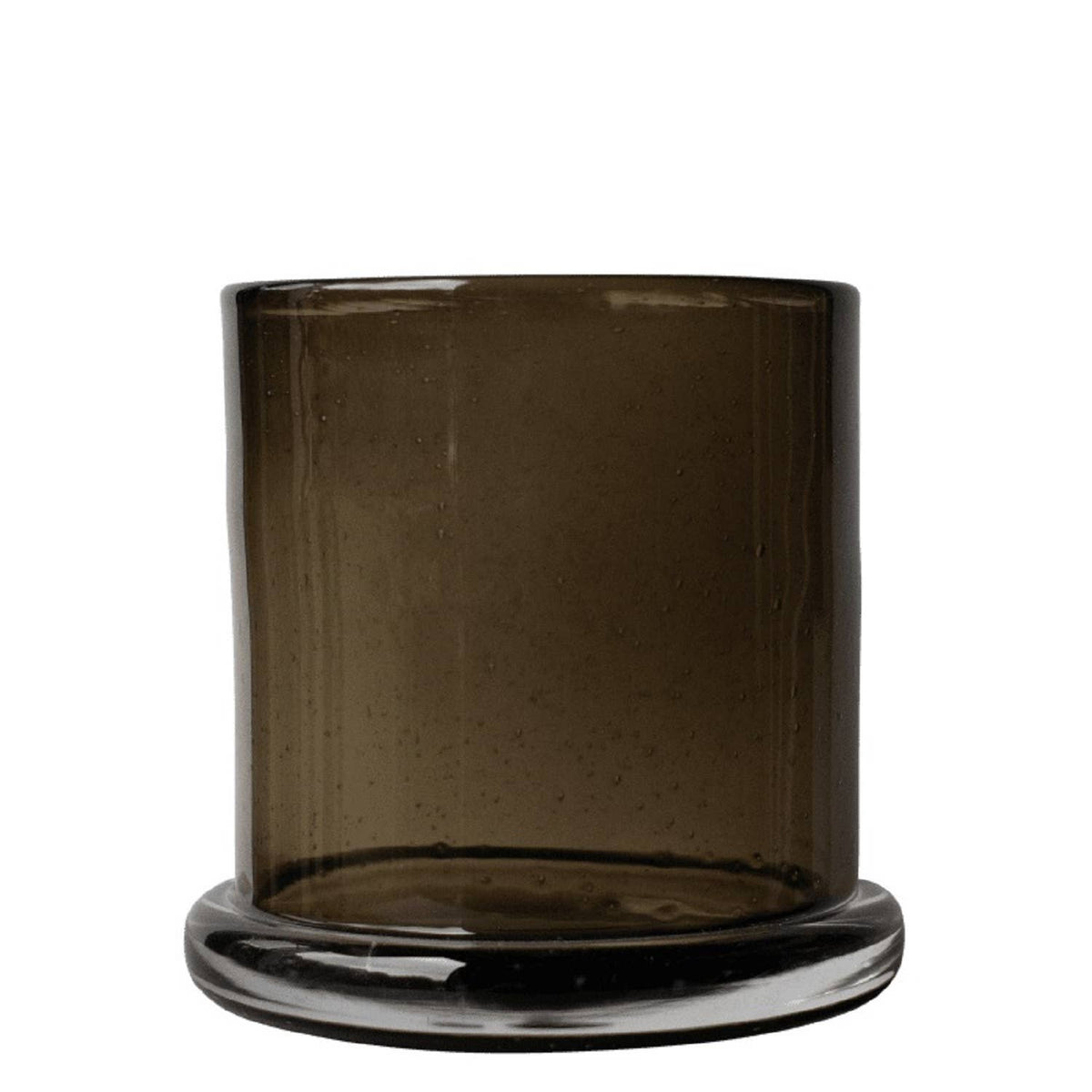 Bubble Hurricane Candle Holder- Large Brown GLASS