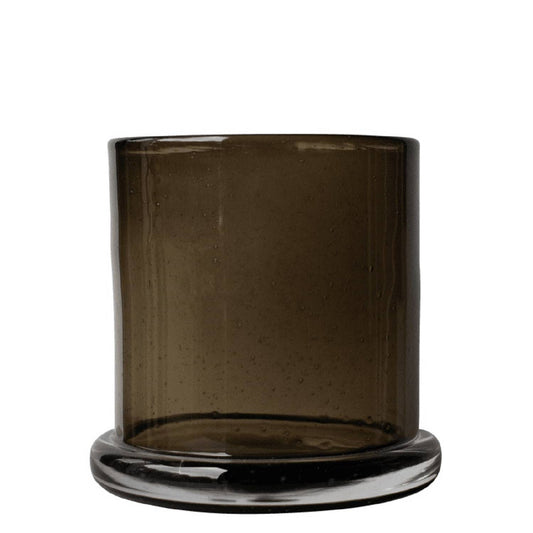 Bubble Hurricane Candle Holder- Large Brown GLASS