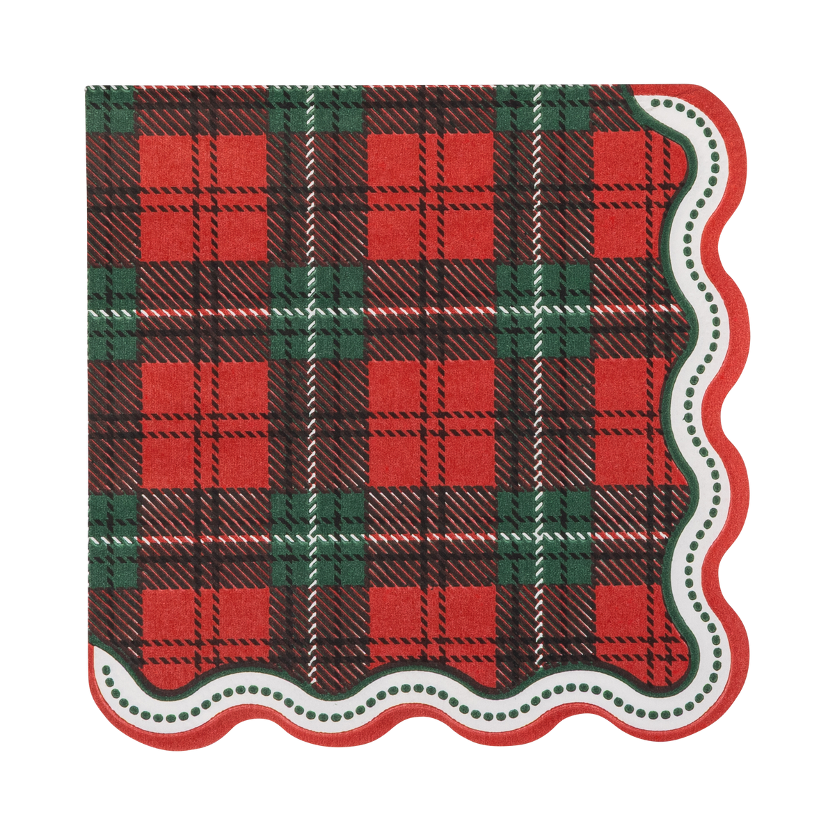 JOL1338 - Plaid Dot Edge Cocktail Napkin