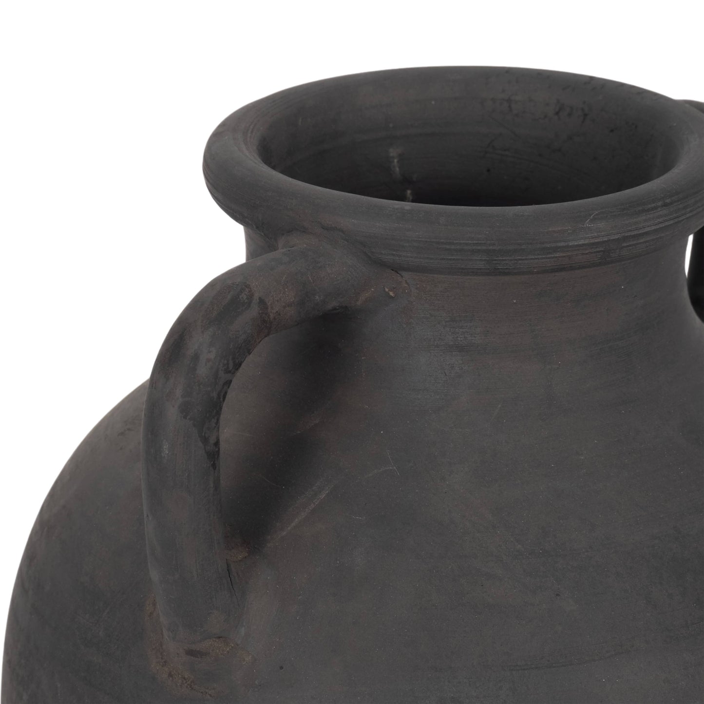 Ceramic Double Handles Decorative Vase - Black
