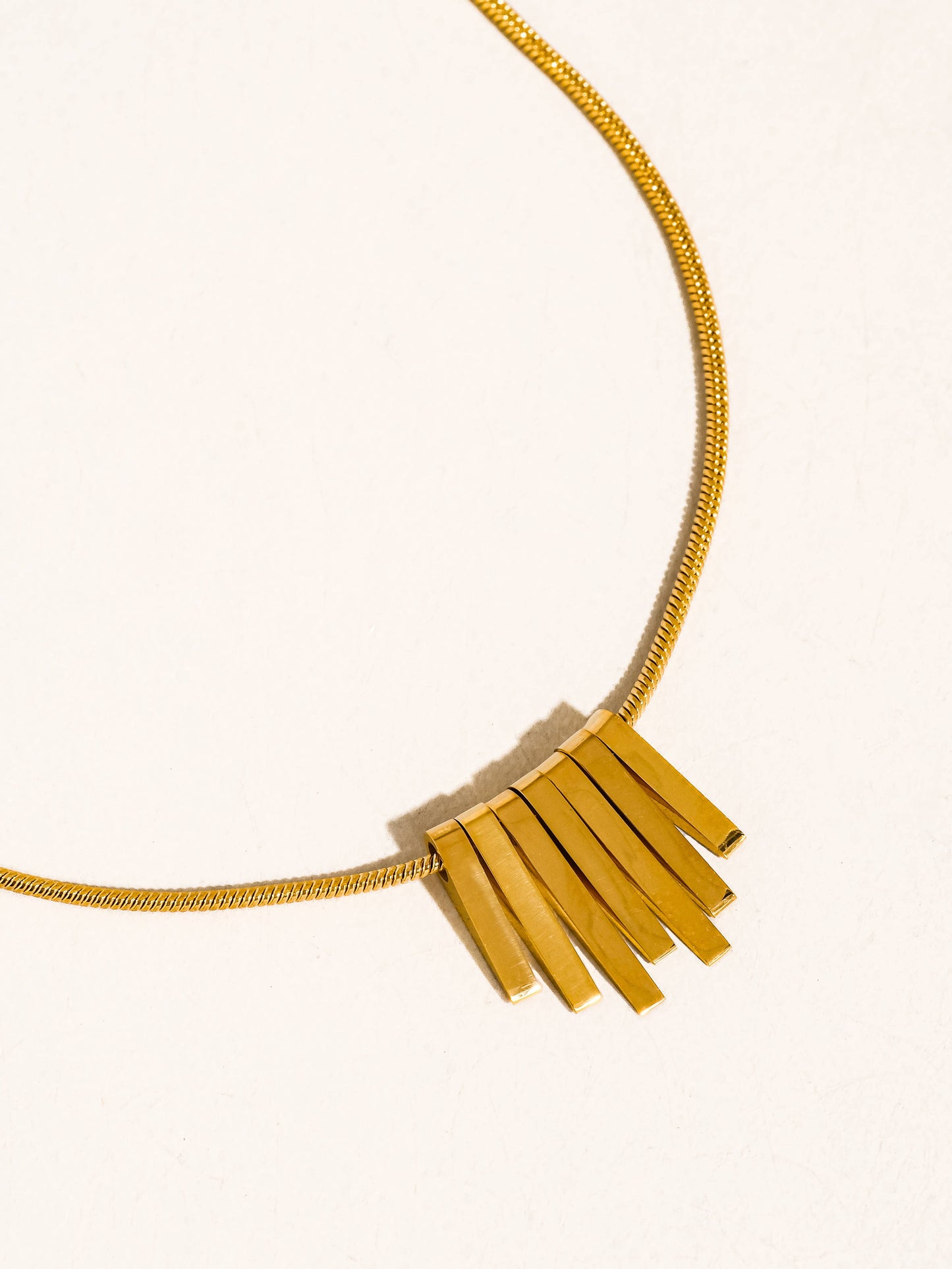 Lorraine 18K Gold Non-Tarnish Minimalist Bar Necklace: Yellow Gold