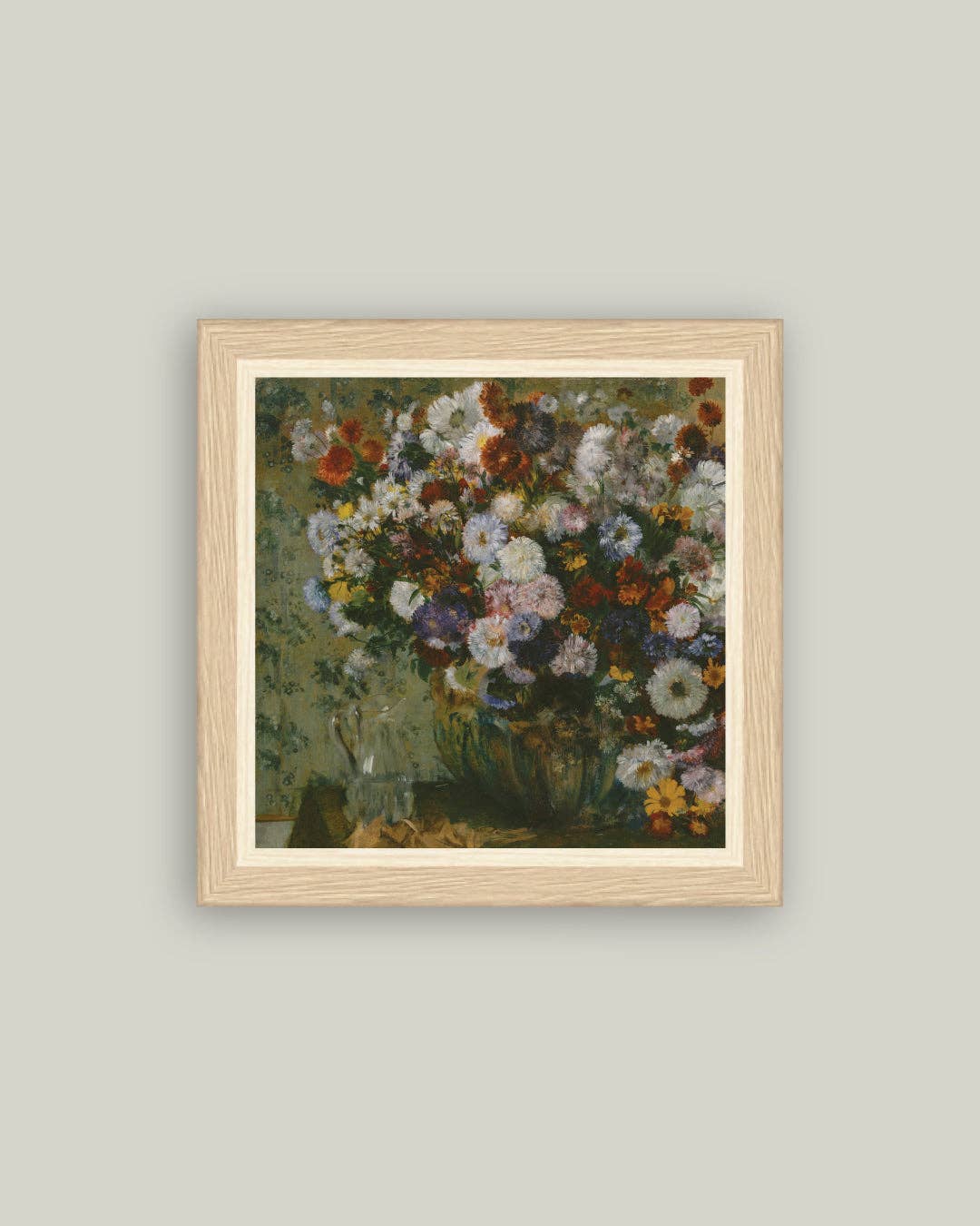 Bright Bouquet Framed Antique Art: 5x5