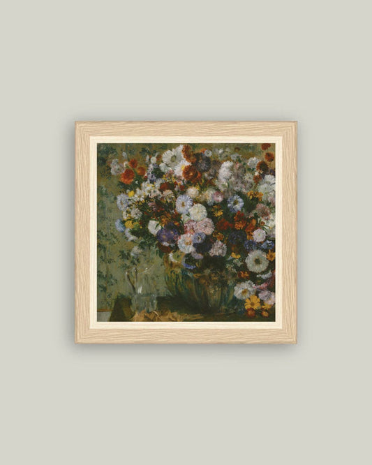 Bright Bouquet Framed Antique Art: 5x5