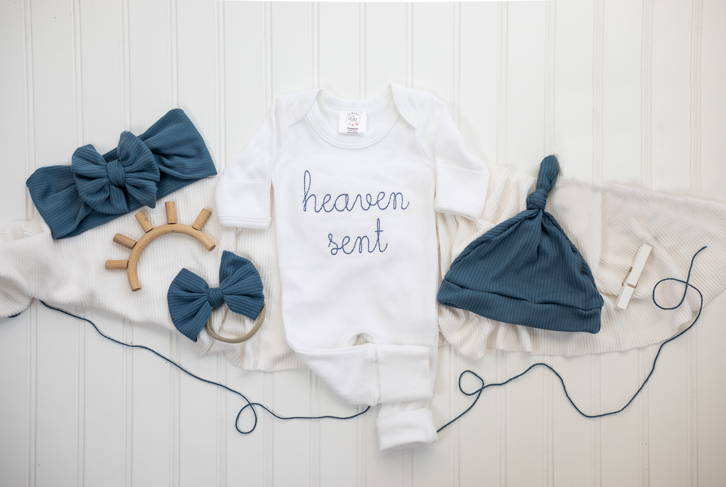 Baby Romper | Heaven Sent Blue: Newborn / Romper Only