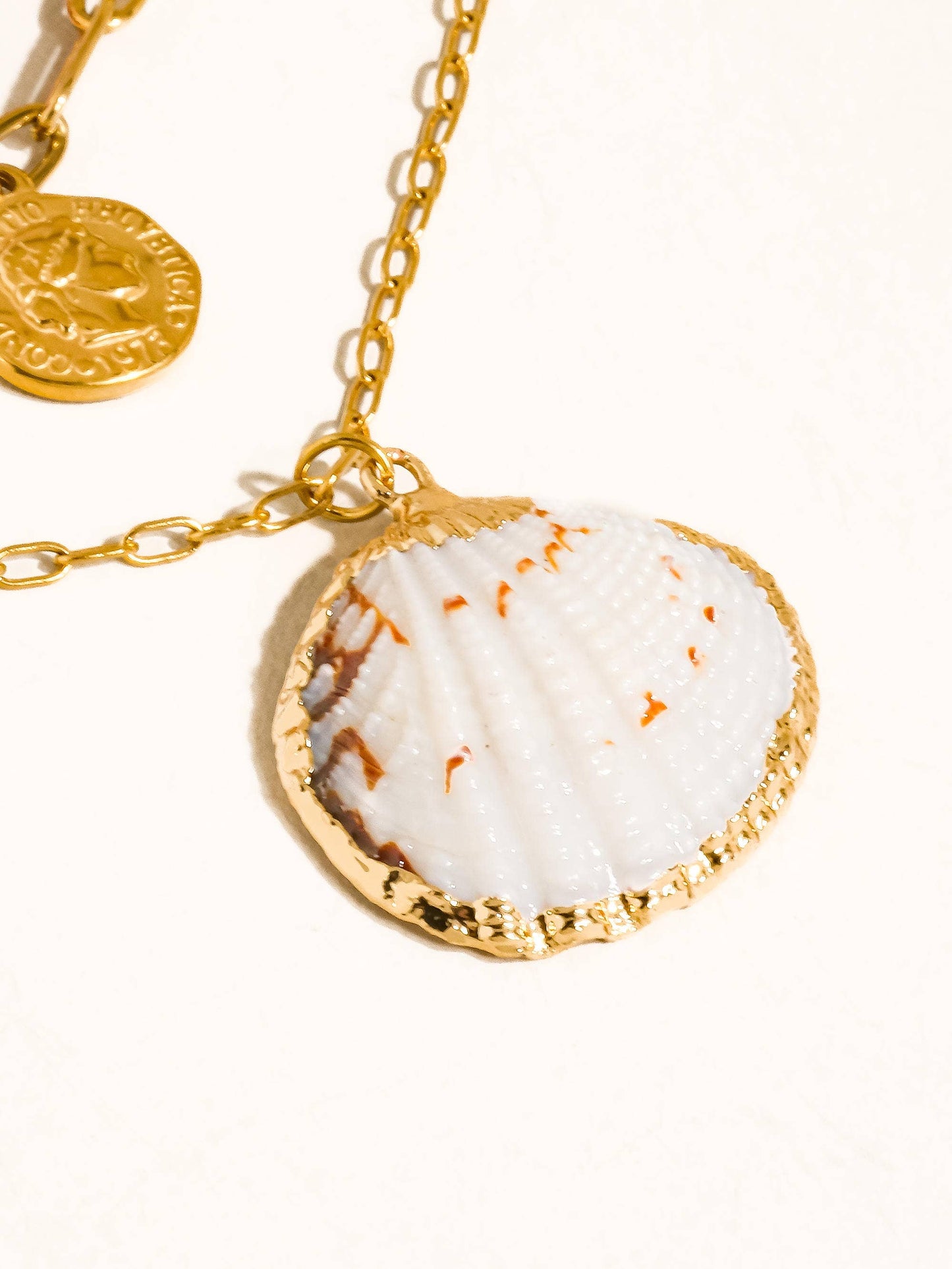 Shellee 18K Gold Non-Tarnish Bobho Shell Layered Necklace: Multi-Colored