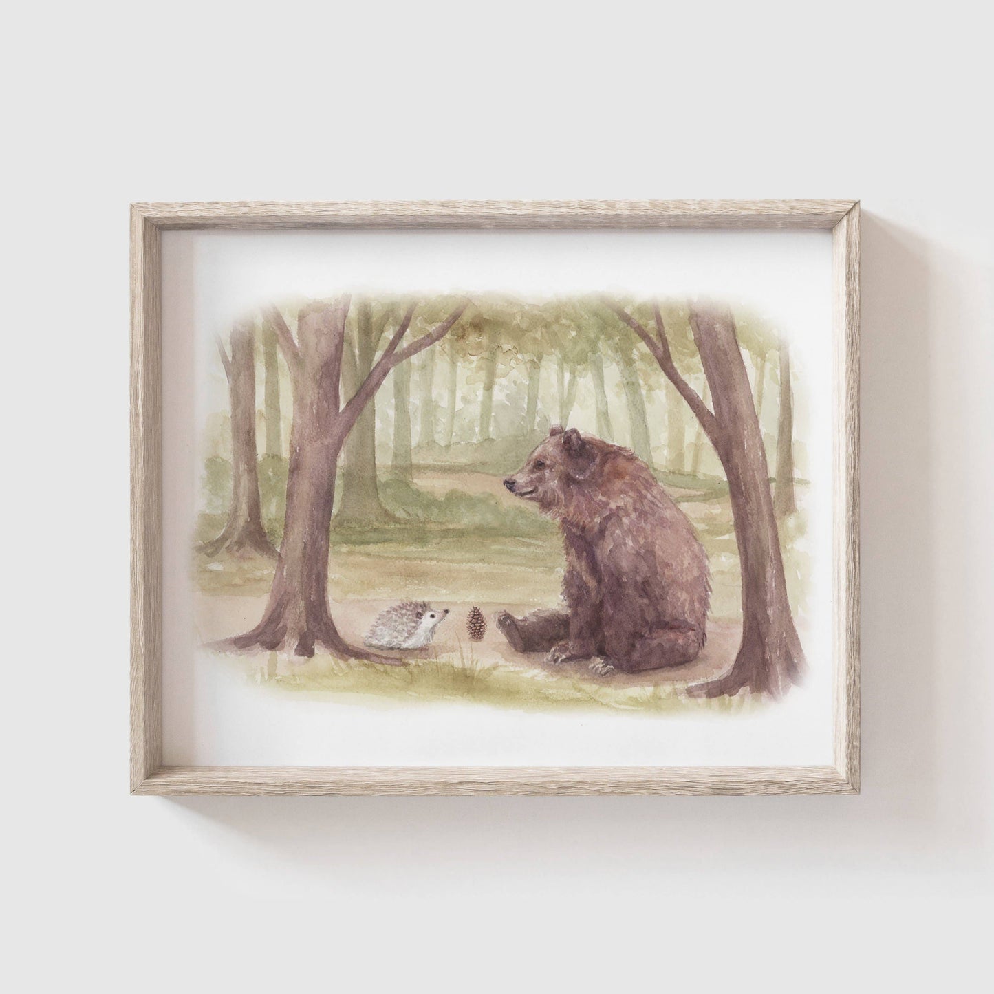 Hedgehog meets Bear' Art Print (Our Little Adventures): 5 x 7"