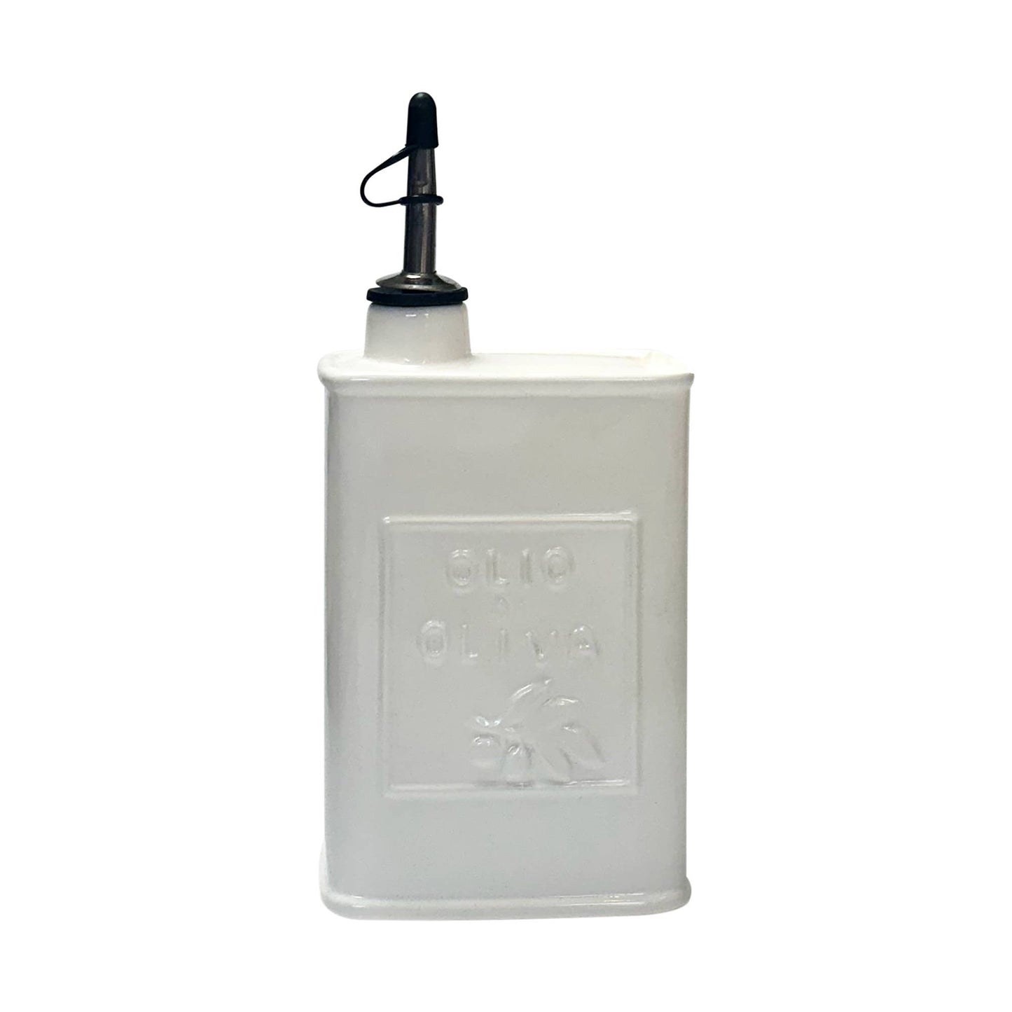 White Ceramic Olive Oil Can, 17 oz/500 ML