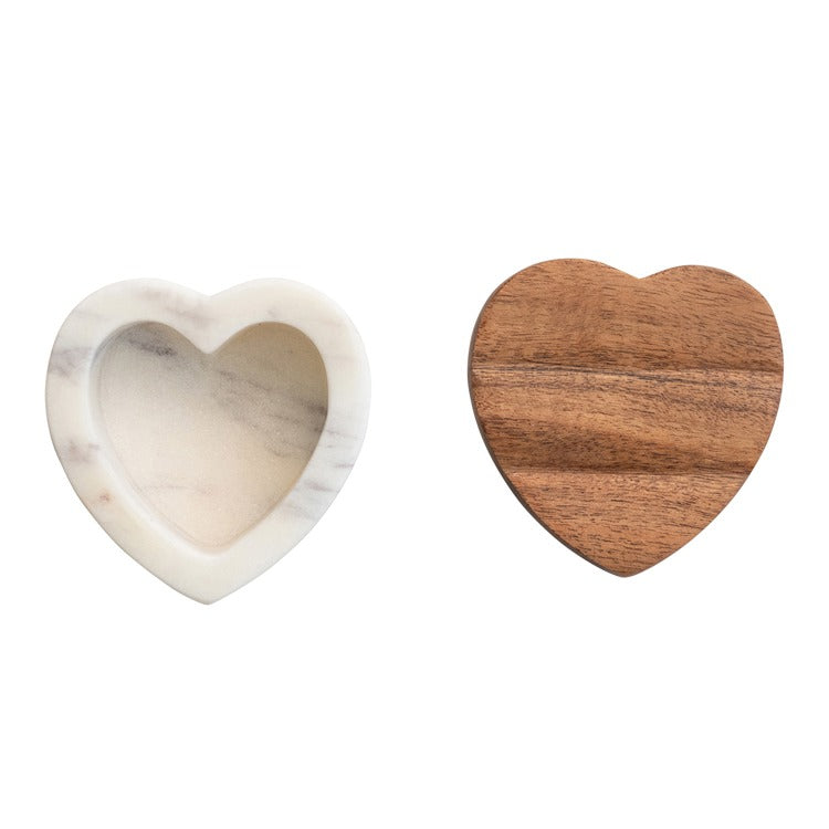 Marble Heart Shaped Container