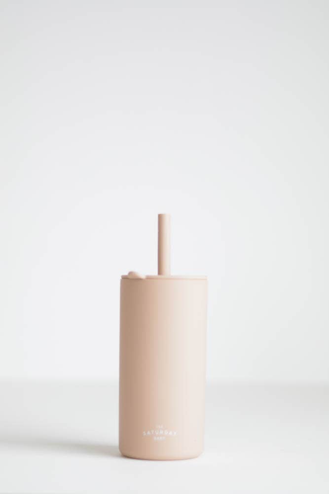 Kid Silicone Straw Cups: Sand