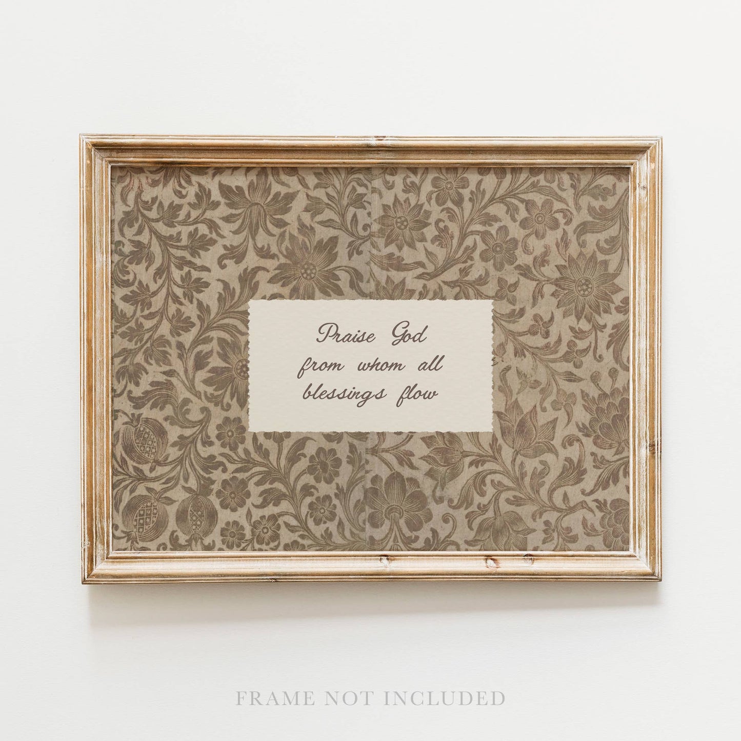 Praise God Textile Christian Art Print, Canvas, Decor, Gift: 5x7 Heirloom Print (Unframed)