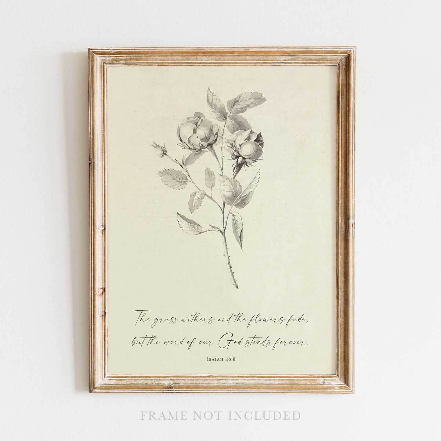 Grass Withers Art Print Christian Gift Decor Farmhouse: 8x10