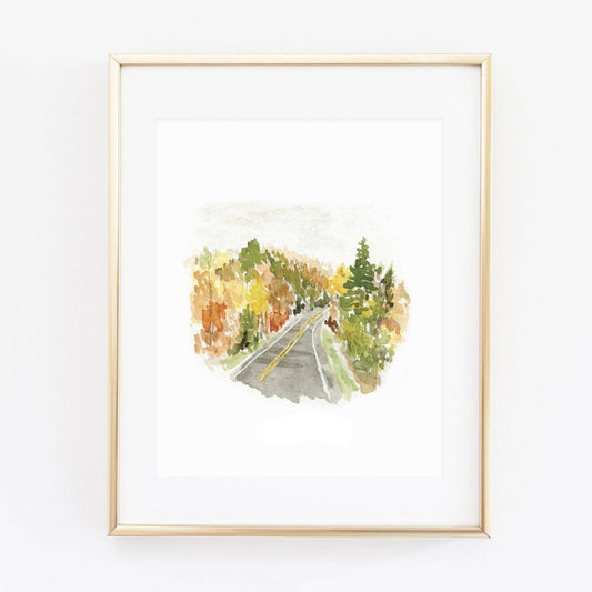 Autumn road art print