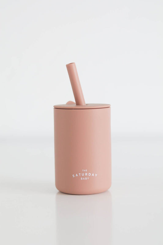 The Saturday Baby Silicone Straw Cup: Coral