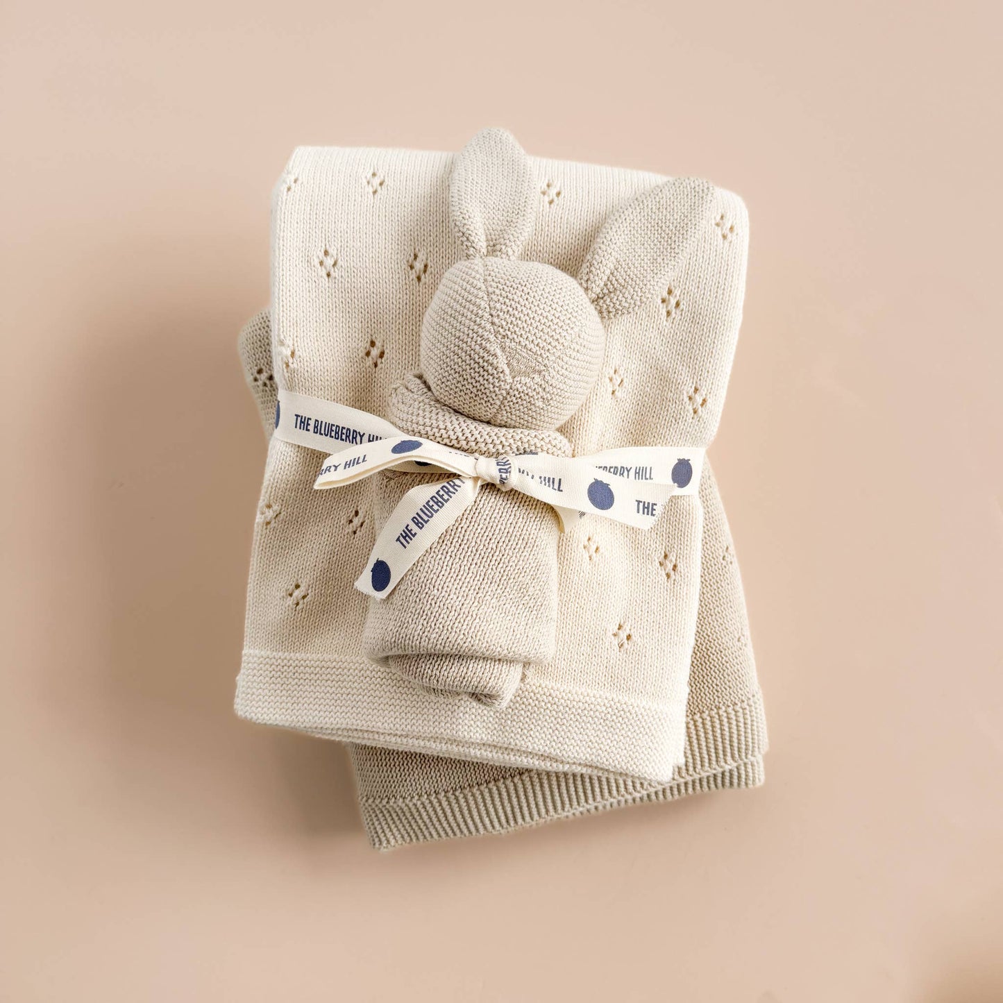 Baby Blanket Bunny Lovey Birch  Organic Cotton