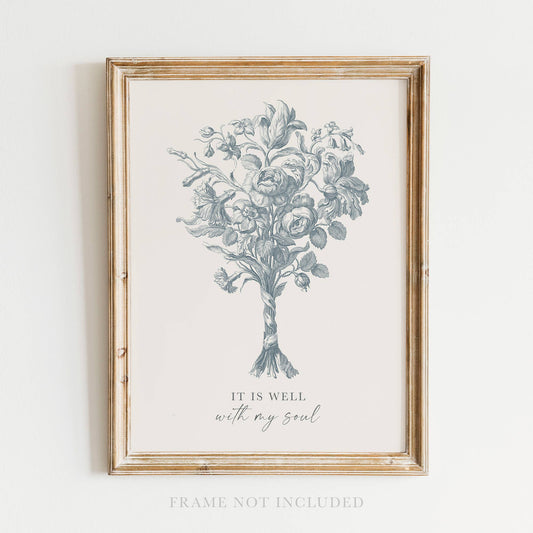 It Is Well With My Soul Hymn Wall Art Print Christian Decor: 8x10