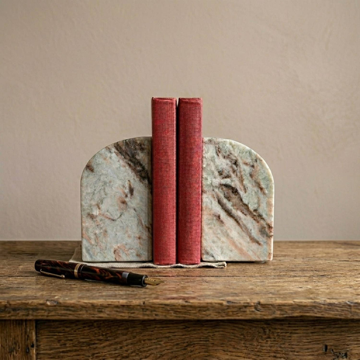 Toronto Marble Bookend Set of 2: Beige / Marble