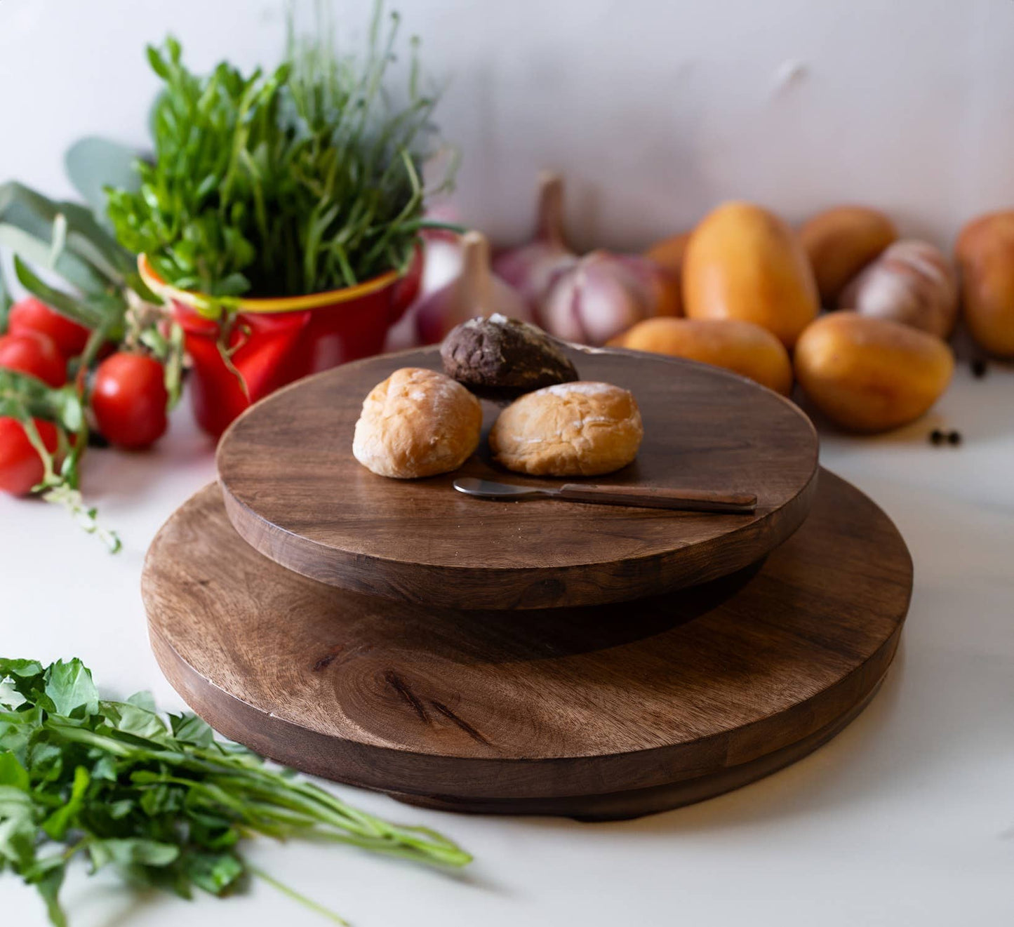 Lazy Susan with Burnt Finish