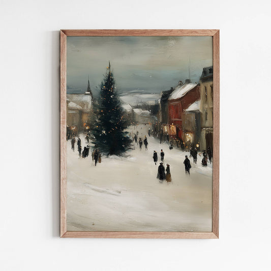 Winter Village Art Print: 8"x10"