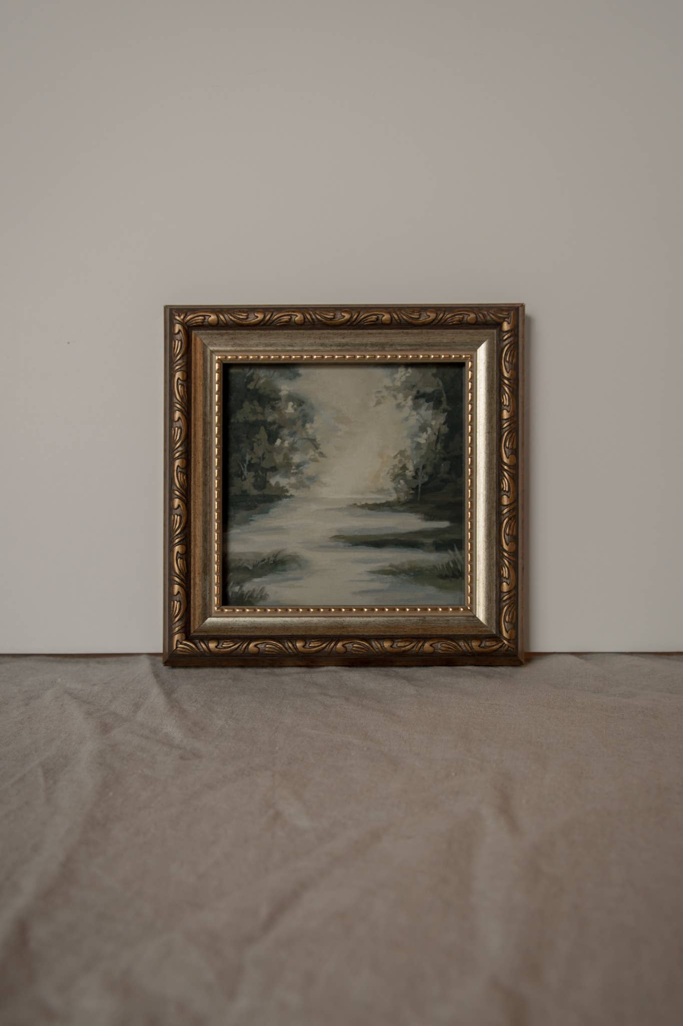 Antique Style Framed Art Print -Landscape- "Reeds of Dew"