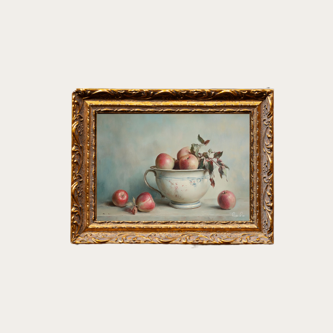 Vintage Muted Apple | French Brass Gold Mould Framed Art: 12 x 16