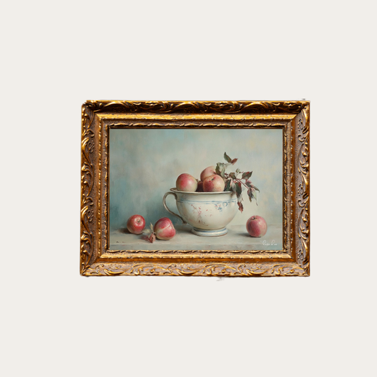 Vintage Muted Apple | French Brass Gold Mould Framed Art: 5 x 7