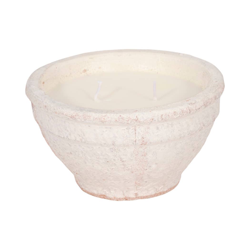 Ceramic Sea Salt and Lemon Bowl Candle - White, 14 Oz