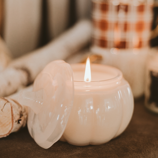 Warm and Cozy Soy Candle - 20oz White Pumpkin Jar