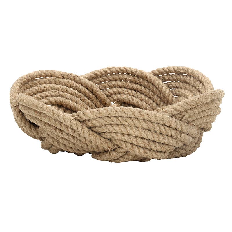 Nautical Rope Basket - Large: 15" Dia x 5.5" H
