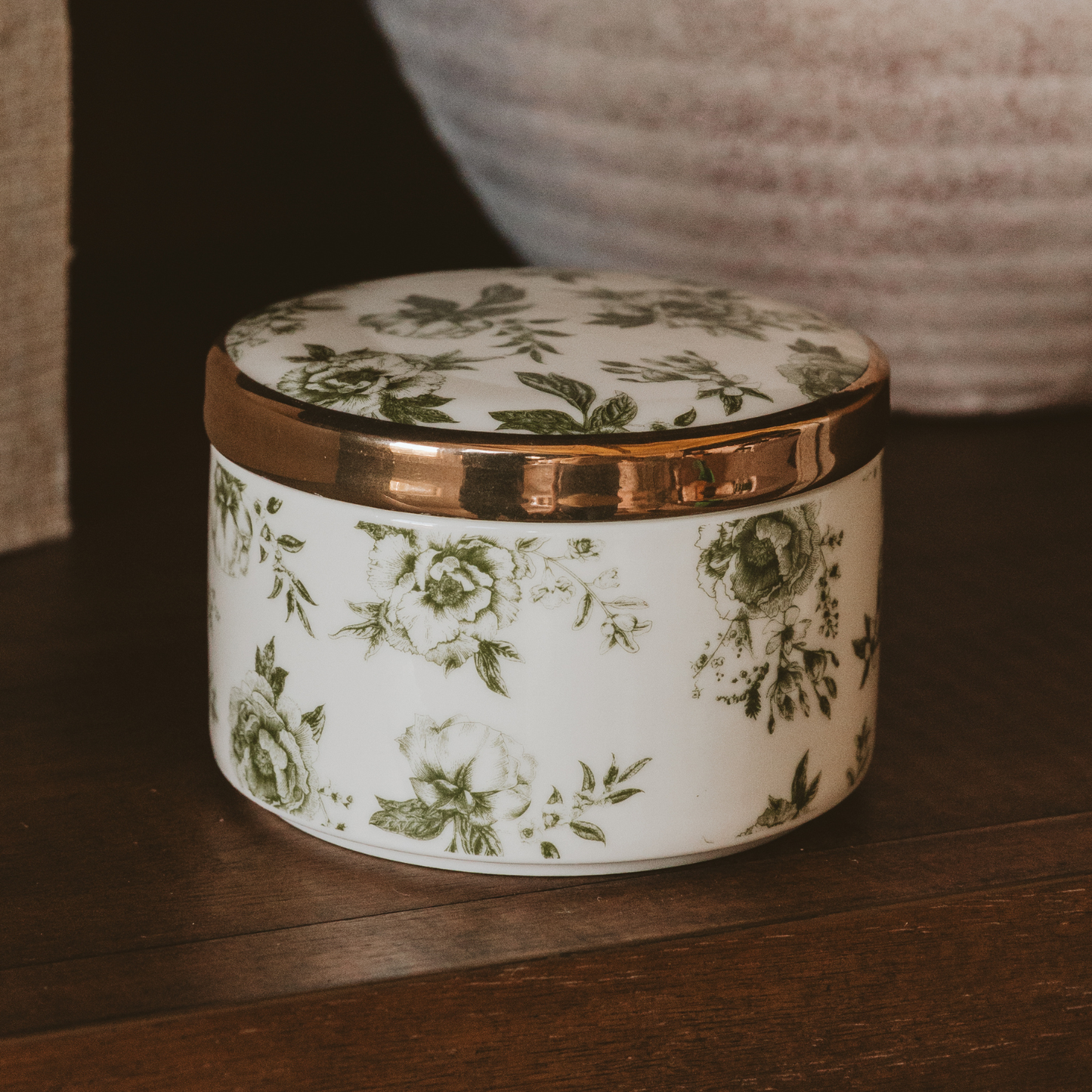*NEW* Green Delft Trinket Dish with Lid