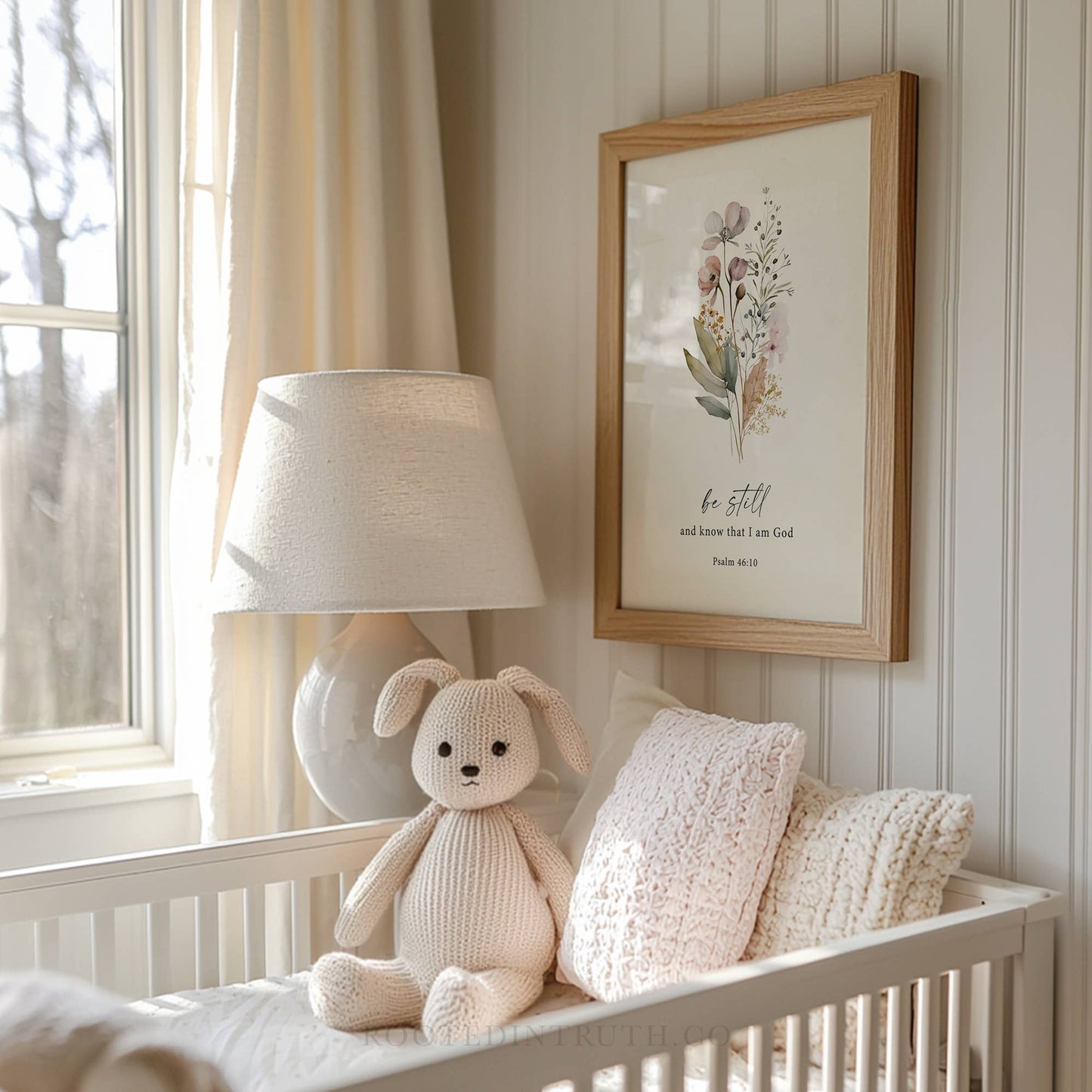 Be Still Floral Wall Art Print Christian Gift Decor: 11x14