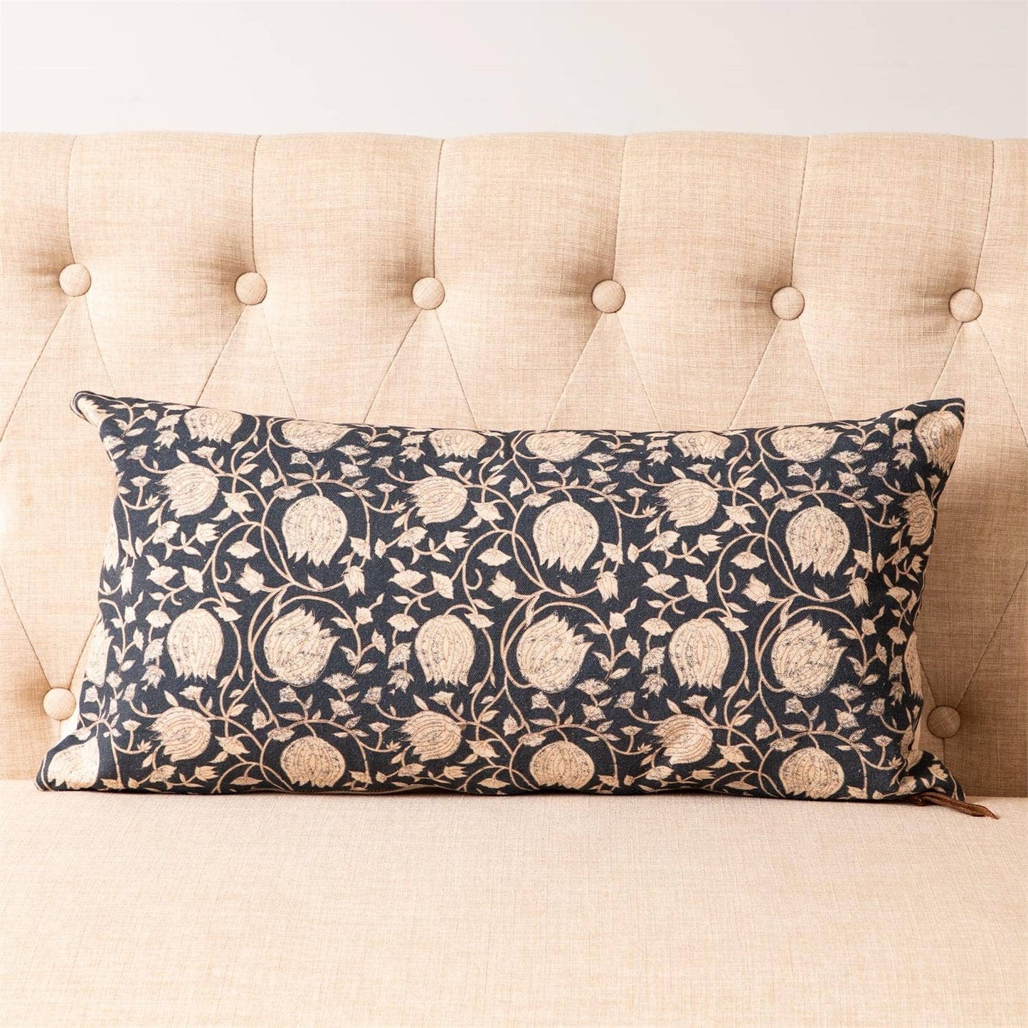Lumbar Pillow - Navy Block Print