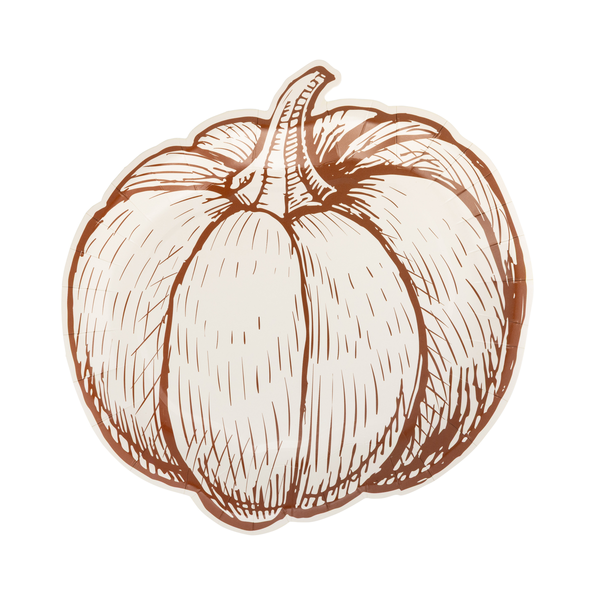 GTH1342 - Pumpkin Line Art Shaped Paper Plates