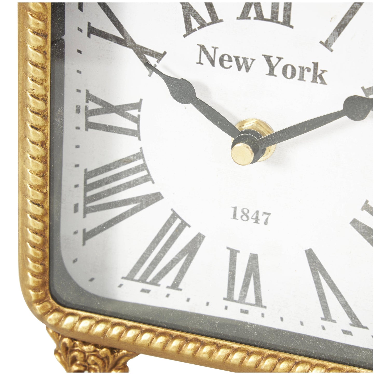 French Country Gold Metal Clock